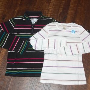 Old Navy 10/12 stripe top and half-zip fleece NWOT